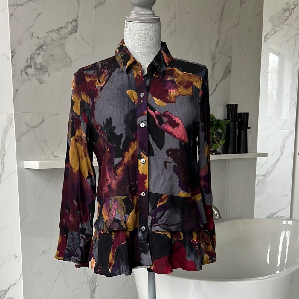 Floral Button-Up Blouse